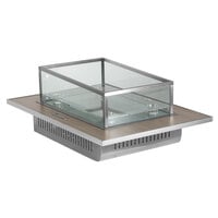 Eastern Tabletop ST5930BIB Hub Buffet 31 7/16" x 22 1/4" x 3/4" Grey Grain Drop-In Glass Ice Bin Tile