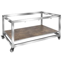 Eastern Tabletop ST5900 Hub Buffet 66 inch x 30 3/4 inch x 32 1/4 inch Brushed Stainless Steel Foldaway Table Frame