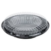 D&W Fine Pack 10 inch Black Pie Container with Clear Low Dome Lid - 20/Pack