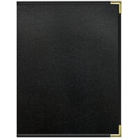 H. Risch, Inc. LTH-PKT-8V Tuxedo Leather 8 1/2" x 11" Customizable 8 View Menu Cover