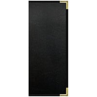 H. Risch, Inc. LTH-PKT-8V Tuxedo Leather 4 1/4" x 11" Customizable 8 View Menu Cover