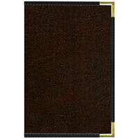 H. Risch, Inc. LTH-PKT-8V Tuxedo Leather 5 1/2" x 8 1/2" Customizable 8 View Menu Cover