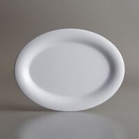 American Metalcraft DPL12WH Jane Collection 12" x 9" White Oval Melamine Platter