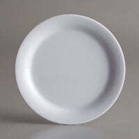 American Metalcraft DPW6WH Jane Collection 6" White Round Wide Rim Melamine Bread and Butter Plate