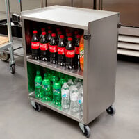 Lakeside 610 Stainless Steel Three Shelf Enclosed Utility Cart - 27 3/4 inch x 16 1/2 inch x 32 3/4 inch