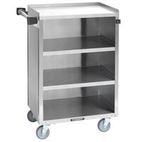 Lakeside 815 4 Shelf Medium Duty Stainless Steel Utility Cart with Enclosed Base - 16 7/8 inch x 28 1/4 inch x 37 1/2 inch