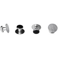 Henry Segal Silver Metal Shirt Studs with Black Stone Finish - 4/Pack