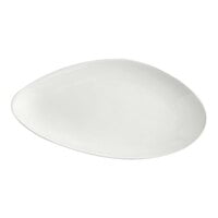 Acopa Nova 13" x 6 1/4" Cream White Slim Triangle Coupe Stoneware Plate - 12/Case