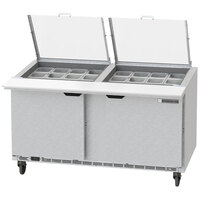 Beverage-Air SPED60HC-24M-2-CL Elite Series 60 inch 2 Drawer Mega Top Refrigerated Sandwich Prep Table with Clear Lid