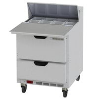 Beverage-Air SPED27HC-C Elite Series 27 inch 2 Drawer Refrigerated Sandwich Prep Table with 17 inch Cutting Board