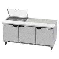 Beverage-Air SPED72HC-08-2-CL Elite Series 72 inch 2 Drawer Refrigerated Sandwich Prep Table with Clear Lid