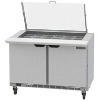Beverage-Air SPED48HC-18M-2-CL Elite Series 48 inch 2 Drawer Mega Top Refrigerated Sandwich Prep Table with Clear Lid