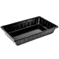 Black Wicker-Look Plastic Basket - 18 inch x 12 inch x 3 inch