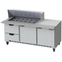 Beverage-Air SPED72HC-18M-2-CL Elite Series 72" 2 Door 2 Drawer Mega Top Refrigerated Sandwich Prep Table with Clear Lid