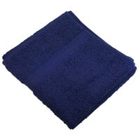 16 inch x 27 inch 100% Ring Spun Cotton Navy Hand Towel 3 lb. - 12/Pack