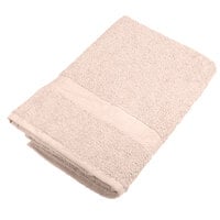 25 inch x 52 inch 100% Ring Spun Cotton Beige Bath Towel 10.5 lb.   - 12/Pack