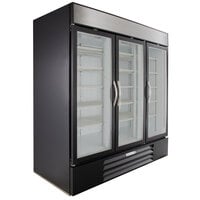 Beverage-Air MMF72HC-5-B MarketMax 75 inch Black Glass Door Merchandiser Freezer - 68.5 Cu. Ft.
