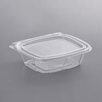 Futura 30 oz Rectangle Silver Plastic Tamper-Evident Take Out Container - 3-Compartment, with Clear Lid, Microwavable - 9 1/2 inch x 7 1/4 inch x 2