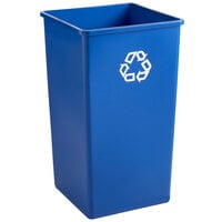 Rubbermaid FG395973BLUE Untouchable 50 Gallon Blue Square Recycling Container