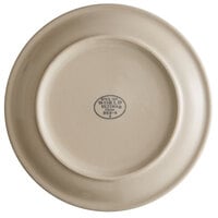World Tableware DSD-8 Desert Sand 9 inch Brown Speckle Ivory (American White) Narrow Rim Stoneware Plate with Brown Bands - 24/Case