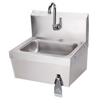 Advance Tabco 7-PS-62 Hands Free Hand Sink with Knee Operated Valve - 17 1/4"