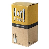 HAY! Straws 7 3/4 inch Natural Wheat Biodegradable Drinking Straws - 500/Pack