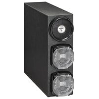 Vollrath K3V-LLC-A Black 1-Slot Vertical 8 - 44 oz. Standard Countertop Cup Dispenser Cabinet with 2 LidSaver™ 3 Dispensers