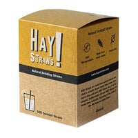 HAY! Straws 5" Natural Wheat Biodegradable Cocktail Straws - 500/Pack