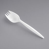 Choice Medium Weight White Plastic Spork - 1000/Case