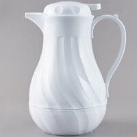 Choice 42 oz. White Swirl Thermal Coffee Carafe / Server