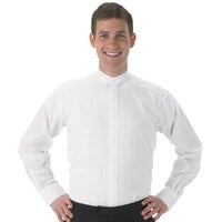 Henry Segal Men's Customizable White Long Sleeve Band Collar Dress Shirt - 2XS