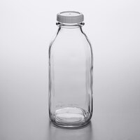Libbey 56634 34 oz. Glass Milk Bottle (6) with Lid (6)