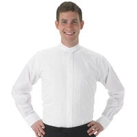 Henry Segal Men's Customizable White Long Sleeve Band Collar Dress Shirt