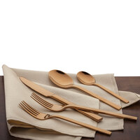 Walco RG09051 Semi 8 1/4 inch 18/10 Rose Gold Stainless Steel Extra Heavy Weight European Table Fork - 12/Case
