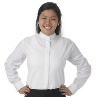 Henry Segal Women's Customizable White Long Sleeve Band Collar Dress Shirt - XL