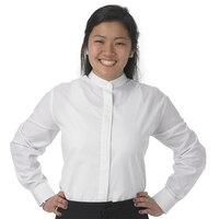 Henry Segal Women's Customizable White Long Sleeve Band Collar Dress Shirt - 5XL