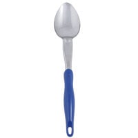 Vollrath 6414030 Jacob's Pride 14" Heavy-Duty Solid Basting Spoon with Blue Ergo Grip Handle