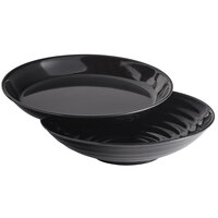 GET Milano 4 Qt. Black Round Bowl with Insert - 12/Case