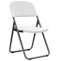 Lifetime 80155 White Contoured Folding Loop Leg Chair   - 4/Pack
