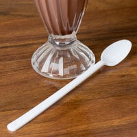 Best Stirring Spoon for Fun Cocktails and Tall Iced Beverages Tea and Floats Extra Long Milkshakes Sturdy White 8in Premium Sundae Spoons 200ct Heavy Duty Disposable Plastic Utensils for Ice Cream 