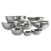 Choice Standard Weight Stainless Steel Mixing Bowls - 10/Set