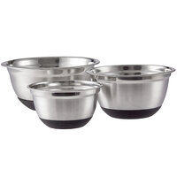 Choice Stainless Steel Mixing Bowls with Silicone Non-Slip Bases - 3/Set