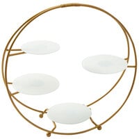 American Metalcraft SRG4 4 Tier Gold Round Stand with Frosted Glass Plates