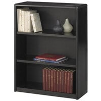 Safco 7171BL ValueMate 3-Shelf Black Steel and Fiberboard Bookcase - 31 3/4 inch x 13 1/2 inch x 41 inch