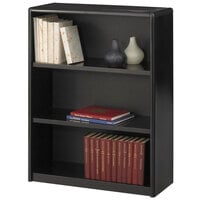 Safco 7171BL ValueMate 3-Shelf Black Steel and Fiberboard Bookcase - 31 3/4" x 13 1/2" x 41"