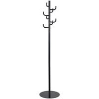 Safco 4241BL 15 inch x 68 inch Black Steel Coat Rack with Staggered Hooks