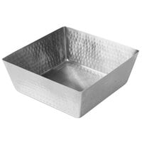 American Metalcraft SSQH117 254 oz. Hammered Stainless Steel Square Bowl