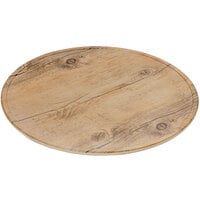 GET SB-1300-OW Madison Avenue / Granville 13 1/2" Round Melamine Faux Oak Wood Display Board