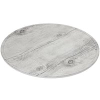 GET SB-1300-WBW Madison Avenue / Granville 13 1/2 inch Round Melamine Faux White Birch Wood Display Board