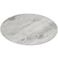 GET SB-1300-WBW Madison Avenue / Granville 13 1/2" Round Melamine Faux White Birch Wood Display Board